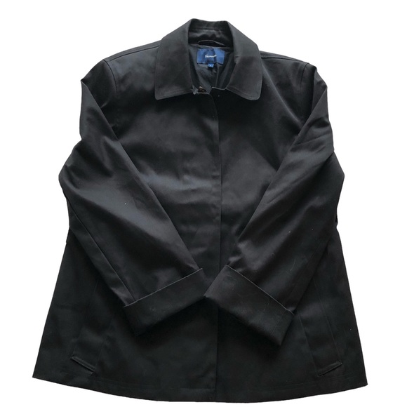 Faconnable 100% Cotton Lined 6 Button Black Women's Coat Jacket Size L - Picture 5 of 15